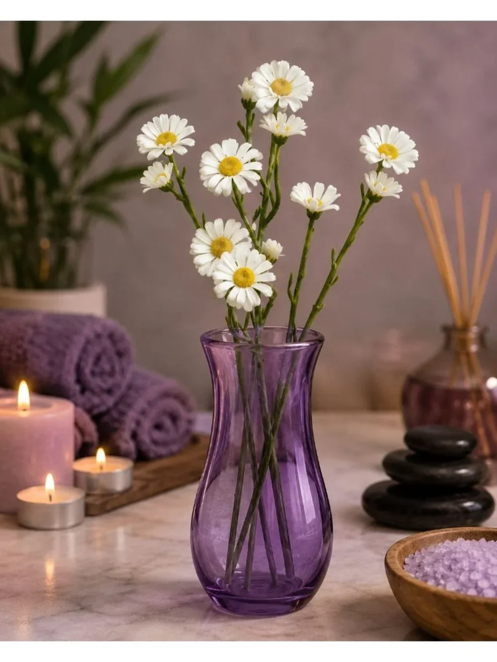 Artificial Daisy Spray Stems Set of 6 White Yellow Daisies Farmhouse Decor